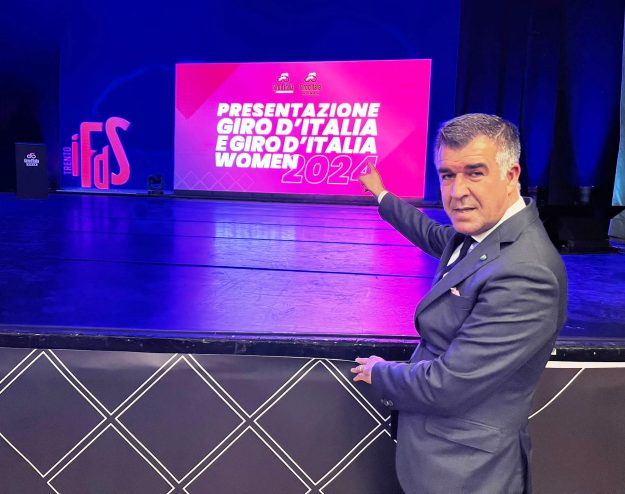 Alberto Stocco, di Ca’ del Poggio, alla presentazione del Giro d’Italia a Trento